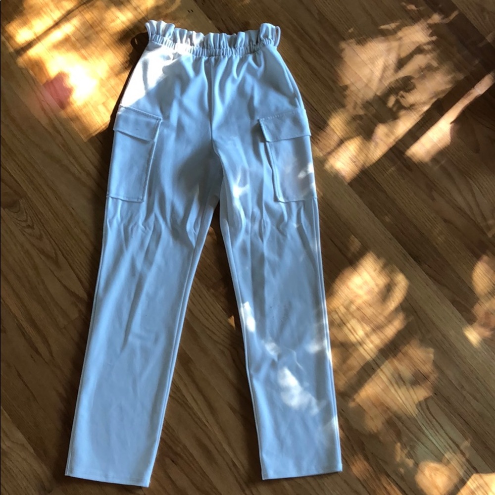 High waisted White dress pants